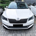 Esip&otilde;rniku lipspoiler Skoda Superb B8 III 3V3 3V5 2015-2019 jaoks Auto difuusori splitter Tuning kaitseeraldaja kerekomplekt Glossy Black