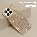 Luksuslik s&auml;delev laineline PU-nahast telefonikate Xiaomi 17T Pro 17 Pro 15T Pro jaoks Galvaanitud pehme raam P&otilde;rutuskindel kaitsekaas xiaomi 15 kuld