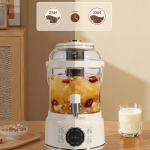 Suure Mahutavusega Boorsilikaatklaasist Elektripannuga Teekann 3L Large Capacity Flower Tea Pot beige