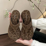 Suvised leopardimustrilised pl&auml;tud Naiste sussid Platvormkiilud Kontsaga klipid Daamide elegantne t&auml;navastiili jalatsid Pantuflas Mujer 35 pruun