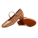 Laste moodsad tantsukingad Laste t&uuml;drukute Ladina-Ameerika Waltz Salsa Algajate treeningtantsukingad Siidist tantsukingad Kontsaga 3,5CM 34 brown
