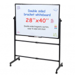 Seisev liigutatav tahvlialus Rullitav kuivtahvel 40 x 28 tolli Suur magnetiline valge tahvel K&otilde;rgusreguleeritav Kahepoolne stiil Valge koos alusega jaoks 70x100 cm must