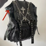 Grunge Neet must Y2k Seljakott Naistele Gooti Subkultuur Punk Risti Must Mochila Daamidele Vintage Harajuku Seljakotid Esteetiline 35x40x18cm