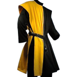 Meeste Keskaegne R&uuml;&uuml;tli Kost&uuml;&uuml;m Cosplay Tuunika Vest Kleit S&auml;rgid Varrukateta Tabard Mantel &Uuml;likond T&auml;iskasvanutele Suur Suurus 5 XL kollane
