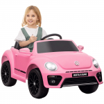 Elektriline laste s&otilde;iduk, VW K&auml;rbik, 3-5 km/h, puldiga ja muusikaga, roosa 97 x 56.5 x 46 cm roosa