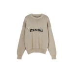 Fear of God Essentials FW21 Kootud kampsun žakaarmustriga logoga Meeste kampsun Beež linane FOG-FW21-109 XXL