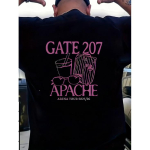 Meeste Must T-s&auml;rk Gate 207 Apache Arena Tuur 2025 26 Graafiline Tr&uuml;kk Vabaaja Streetwear Mood Suvine Komplekt, SUUR SUURUS S must