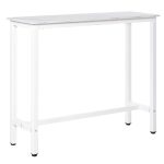 Baarilaud K&otilde;rge K&ouml;&ouml;gilaud Seisulaud 120 x 40 x 100 cm Terasraam ja Jalad, Valge Marmorimustriga Lauaplaat 120 x 40 x 100 cm