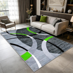 Kaasaegne kumer geomeetriline elutoa vaip kohev pehme kokkupandav kohvilaua matt libisemisvastane pestav ruumidekoratsioon esteetiline matt 100cm x 150cm