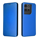 Magnetiline Sulgemine S&uuml;sinikkiust Klappkate Nahast Rahakott Raamatukujuline Kest Motorola Moto Edge 70 60 50 40 30 20 Ultra Pro Fusion Neo jaoks Carbon Fiber&Motorola Edge 60 Neo sinine