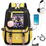Katseye Music K-Pop T&uuml;drukute Grupi Prindiga Koolikott Teismelistele &Otilde;pilastele Kerge Veekindel Suure Mahutavusega Raamatukott 1pcs kollane
