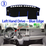 Volkswagen VW Transporter T5 Caravell 2004-2015 jaoks Libisemisvastane Matt Armatuurlaua Kate Padi P&auml;ikesekaitse Armatuurimatt Vaip Autotarvikud Blue Edge black