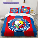 FC Viktoria Plzen Muster Voodipesu, Tekikomplekt Tekikate Padjap&uuml;&uuml;r Kodu S&uuml;nnip&auml;evakingitus(1 * tekikott + 2 * padjap&uuml;&uuml;ri, ilma s&uuml;damikuta) 135x200cm red