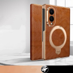 Samsung Galaxy Z Fold8 Fold 8 jaoks Lai Ultra Ehtne Nahast Klapp&uuml;mbris Retro &Otilde;livaha Luksuslik Veisenaha Jalgtelefonikate Fold8 jaoks Galaxy Z Fold8 pruun