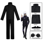 Anime Jujutsu Kaisen Gojo Satoru Cosplay Kost&uuml;&uuml;m Silmalapp Parukad Prillid &Uuml;likond Halloweeni Kost&uuml;&uuml;mid Meestele M black