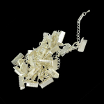 12 komplekti h&otilde;bevalgega kaetud homaari klambriga otste pikenduskett 2.44 inch h&otilde;be