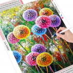 HUACAN Full Square Drill 5D DIY Teemantmaal V&auml;rviline v&otilde;ilill Tikand ristpistes 20*30 cm