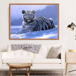 Teemanttikandid Snow Tiger Teemantmaal Ristpistes T&auml;is&uuml;mmargune Rhinestone Mosaiic Dekoratsioon 20X30CM