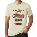 Meeste Vintage T-s&auml;rk Graafilise Tr&uuml;kiga T-s&auml;rk Easy Rider Alates 1990 Looduslik XS beež