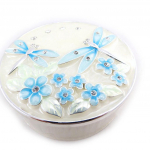 Les Tr&eacute;sors De Lily [J3290] - Ehtekarp 'Libellule de Soie' p&auml;rljas t&uuml;rkiissinine - 7x3 cm t&uuml;rkiissinine