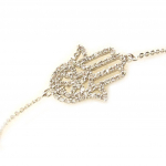 Les Tr&eacute;sors De Lily [L4340] - Bracelet argent 'Divine Fatma' blanc argent&eacute; (rhodi&eacute;) - 20x15 mm h&otilde;be