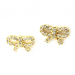 Les Tr&eacute;sors De Lily [M9454] - kullatud k&otilde;rvar&otilde;ngad 'Romantic Knot' valgest kullast - 9x6 mm kuld