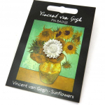 Les Tr&eacute;sors De Lily [N5261] - Broche pin's 'Vincent Van Gogh' dor&eacute; (tournesol) h&otilde;be