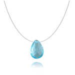 Les Tr&eacute;sors De Lily [Q3966] &ndash; h&otilde;bedane kaablikaelakee 'Essentiel' akvamariinist (tilk) - 10x7 mm t&uuml;rkiissinine