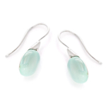 Les Tr&eacute;sors De Lily [Q6753] - Boucles d'oreilles Argent 'Meghan' agate aqua argent&eacute; (rhodi&eacute;) - 18x10 mm t&uuml;rkiissinine