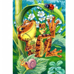 T&auml;ielik 5D-teemantmaal, koomiksite ja tigude tikand, ristpistes kodukaunistus K&auml;sitsi valmistatud 25x30cm