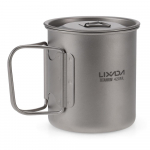 Lixada Ultralight Titanium Cup Outdoor Portable 300ml/350ml/420ml/550ml/650ml Camping Picnic Water Cup 420ml