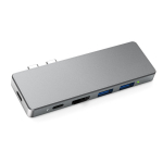dodocool 7 in 2 alumiiniumsulamist USB-C jaoturi adapter 2 Thunderbolt 3 pistikuga USB Type-C PD port