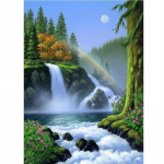 DIY Scenic 5D teemantmaal, &uuml;mmargune mosaiikmaastik, teemanttikandid, ristpistes vaigust seinakleebis Kodukaunistus Full Round 40x50CM