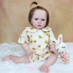 BZDOLL 60 CM Real Touch 3D-v&auml;rviga Naha Silikoonist Reborn Baby V&auml;ikelapse nukk T&uuml;drukutele Riidest kehalelu Realistlik printsess Alive Bebe kleit &uuml;les 60cm 3D-paint Skin Doll