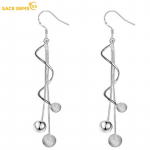 SACE GEMS klassikalised vasesulamist pikalt rippuvad helmestega k&otilde;rvar&otilde;ngad naistele pulmapeo kingitused valge