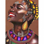 5D isetegemise mosaiik Aafrika naiste teemanttikandi komplekt Teemantmaalimine, t&auml;ispuur, &uuml;mmargune kujund seinakaunistusega Full Round 20x30CM