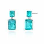 Gica Gema 100% 925 h&otilde;bedane sinine ruudukujuline isikup&auml;rastatud klassikalised k&otilde;rvar&otilde;ngad naistele peen k&otilde;rge kvaliteediga ehe kingitus 925 Silver sinine