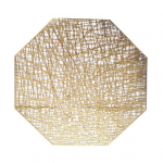 Talos kaheksanurkne &otilde;&otilde;nes libisemisvastane soojusisolatsiooniga tass kruusipadi alusaluse kausi taldriku koha matt kuldne