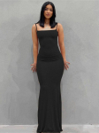 Elegantne bodycon seksikas Naiste kleit naistele 2022 suvine rihm maxi party club kleidid naise r&uuml;&uuml; femme daamid vestidos mujer XS must