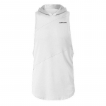 Muscleguysi suvised lahtised ja mugavad kapuutsiga Sport Fitness Varrukateta T-s&auml;rk meeste moodsad elastsed treeningtopsid M must