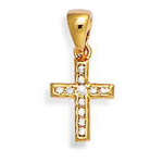 Les Tr&eacute;sors De Lily [K7158] - kullatud ripats  Cross  valge kuld - 16x7 mm kuld