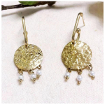 Les Tr&eacute;sors De Lily [R6335] - Disainer terasest k&otilde;rvar&otilde;ngad  Cl&eacute;opatra  kuldne valge - 20 mm - 25x17 mm valge