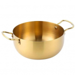 Kahe k&auml;epidemega Paella pann nakkumatu toiduvalmistamiseks Suurep&auml;rased Korea rameni nuudliga k&ouml;&ouml;gividinad 18cm kuldne