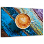 L&otilde;uendiprint Coffee Cups Retro Wood 60x40 mitmev&auml;rviline
