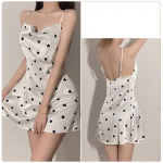 Swing Neck Strap &ouml;&ouml;s&auml;rk + T p&uuml;kskost&uuml;&uuml;m keskmise pikkusega kevadine ilu seljaga magamisriided M valge