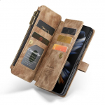 Kukkumiskaitsega rahakoti kott telefoni&uuml;mbris Samsung Galaxy Z Fold 4 5g Fold4 Fold3 Fold 3 kaardipesa nahast Funda Zfold4 &uuml;mbristele for Samsung Z Fold 4 pruun
