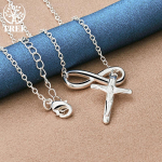 925 Sterling Risti ripatsiga kaelakee ehted 45cm
