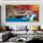 Maastik Looduslik juga l&otilde;uend maalimine loodus Punane puu Mets Plakatid ja v&auml;ljatr&uuml;kid Seinakunstipildid Kodukaunistus Ilma raamita 20cm&times;40cm NoFrame