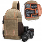 Kaamera Retro Batik veekindel l&otilde;uend Sling &otilde;lakott Fotograafia Dslr Cross-body &uuml;mbris Canoni Nikoni Sony SLR jaoks khaki