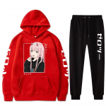 Uus moekomplekt Kawaii Anime Darling In The Franxx Mehed Naiste Unisex Pusad Pusad Zero Two Hoodie P&uuml;ksid Harajuku Jooksu&uuml;likonnad 4XL